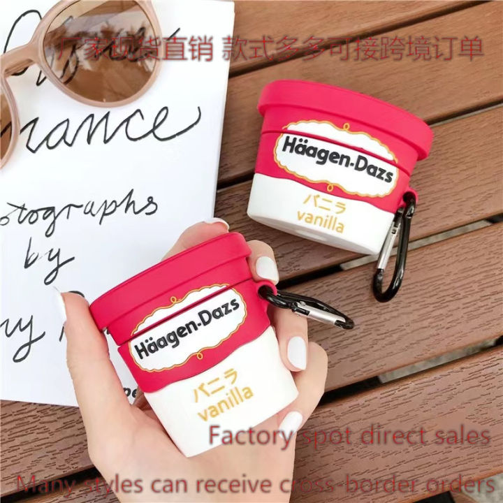 Creative Haagen-Dazs AirPods Pro1 Generation 2 Generation 3 Suitable for Apple Earphone Case Bluetooth Silicone Protective Soft Cover