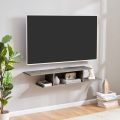Floating TV Stand Wall Mounted Entertainment Center Media Console Wood Wall TV Shelf. 