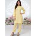 Khola Premium | Gulnaar Edition | Luxury Embroidered 2 Piece Stitched Lawn Suit - Lemon Yellow - Summer-Season Ready to Wear Collection 2026 - Premium Stitched Dresses for Woman & Girls - Elegant Summer & Eid Wear. 