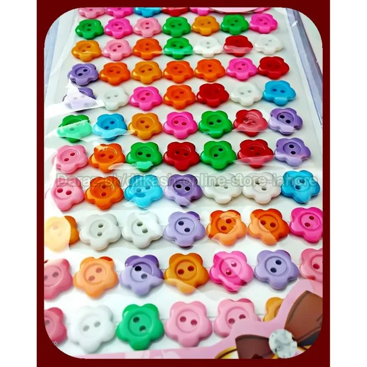 77%20Pieces%20Of%20Flower%20Shape%20Sticky%20Colorful%20Fancy%20Buttons%20-%20Image%202