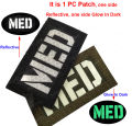 MED Infrared IR Reflective Patches Tactical Embroidered MEDIC Emblem Appliqued Badges Sticker Strip Glow In Dark. 