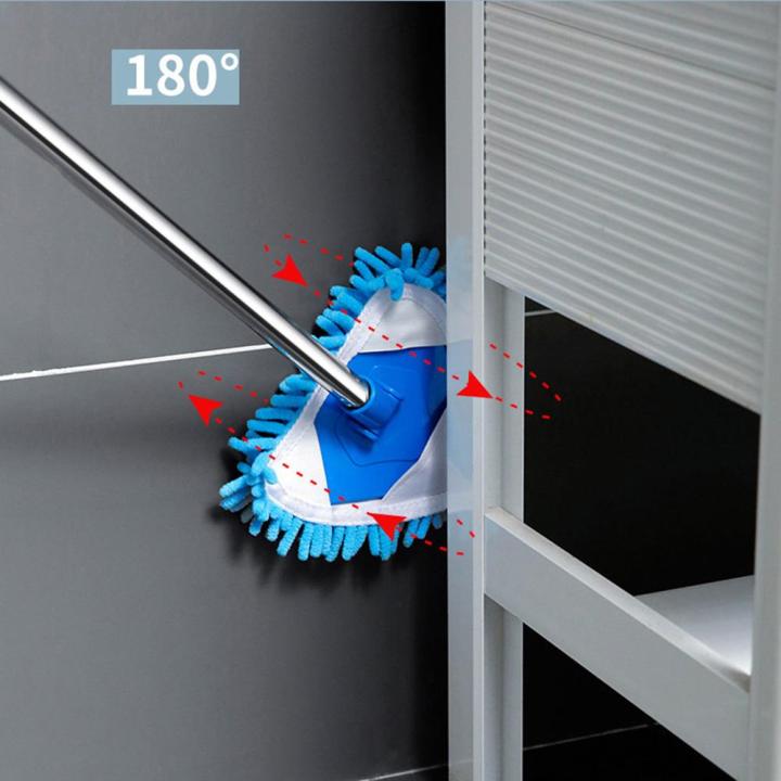 Triangle Shape Extendable Microfiber Mop For Floor Adjustable Triangle Cleaning Mop 180 Degree Rotating