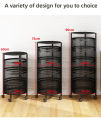 3/4/5 Layer/Tier/Step Kitchen Rotating Shelf 360 Degree Baskets Fruit Vegetable Storage Rack Floor Round Household Multi-function Shelf With Wheels. 