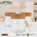 Durable Clear Plastic Food Storage Containers - Safari Mini Container 3 Set + 3 Spoons | Screw Lids | Kitchen Cabinet Pantry Containers for Spices, Herbs, Coffee, Tea | R1 Kitchen Jar 550ml. 