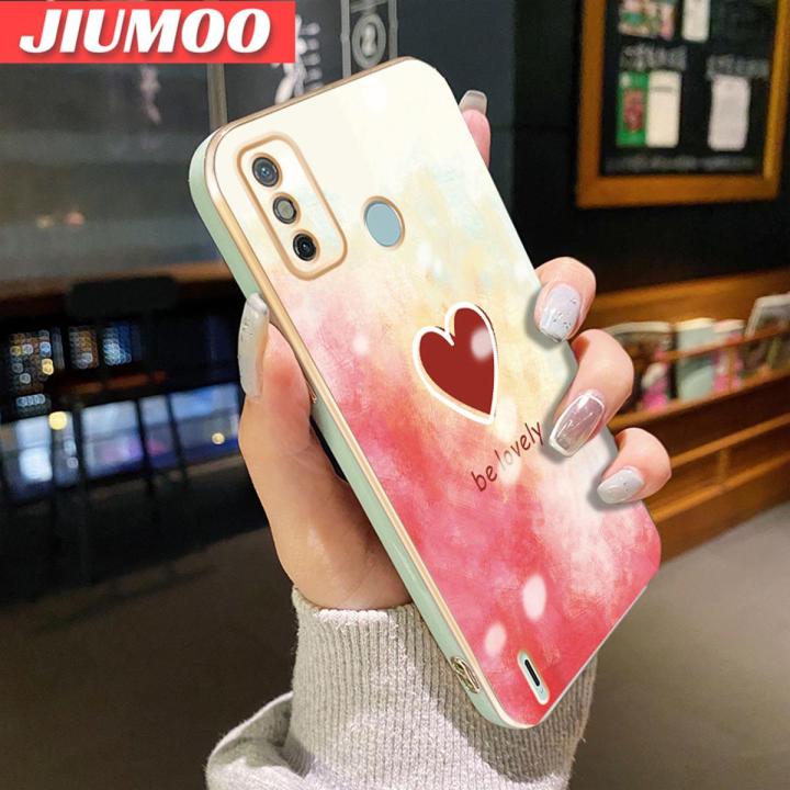 JIUMOO For Tecno Spark 6 Go Spark Go 2020 Spark Go 2021 Case Fashion Beauty Colorful Beloved Luxury Plating Phone Case Pattern Silicone Cassing Full Cover Camera Protect Cases Shockproof Softcase