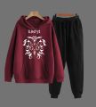 Lion Printed Fleece Full Sleeves Pull Over Hoodie & Trouser For Men & Boys. 