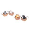 Cute Little Box Cat Key Chain Kawaii Kitten Car Keychain Fashion Letter Keyring. 