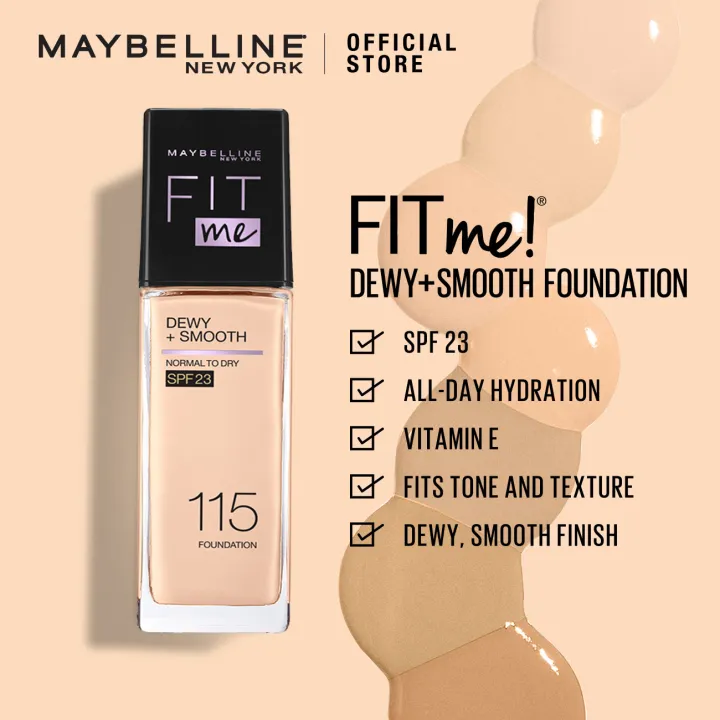 Maybelline%20New%20York%20-%20NY%20Fit%20Me%20Dewy%20+%20Smooth%20Liquid%20Foundation%20SPF%2023%20225%20Medium%20Buff%2030ml%20For%20Normal%20to%20Dry%20Skin%20-%20Image%205