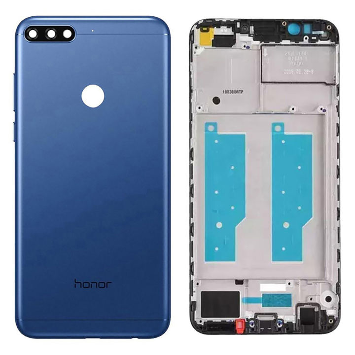 Honor 7c Middle Frame Housing with Power Volume Buttons & Camera Lens ...