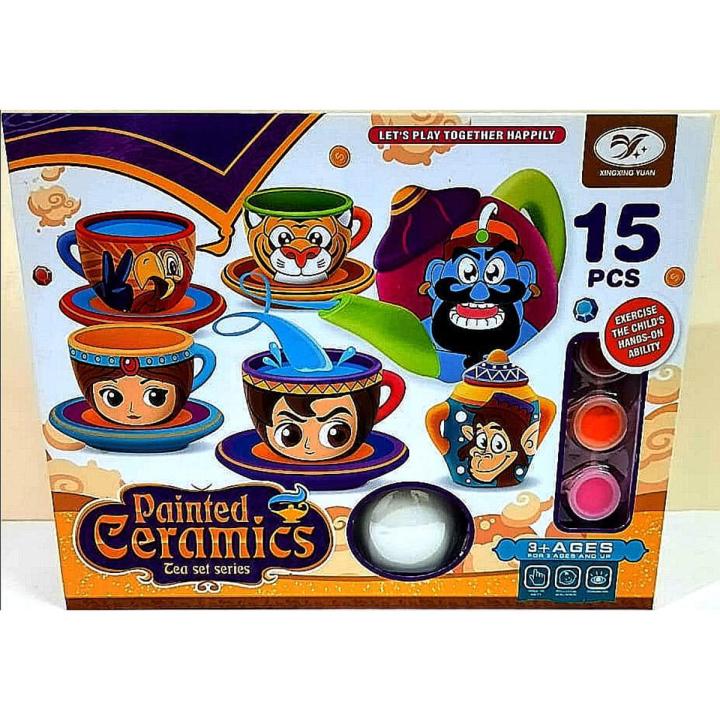 Ceramics Coloring Tea Set Toy For Kids / Painting Tea Sets / Coloring