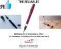 calligraphy fountain pen pack of 1, transparent,red,blue,grey colour branded, for students ,urdu arabic writing,the reliables. 