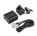 Phantom Power Supply With Adapter - 48V - Black + One XLR Audio Cable. 