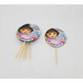 DORA THE EXPLORER THEME CUPCAKE TOPPERS PACK OF 10 CUPCAKE TOPPERS. 