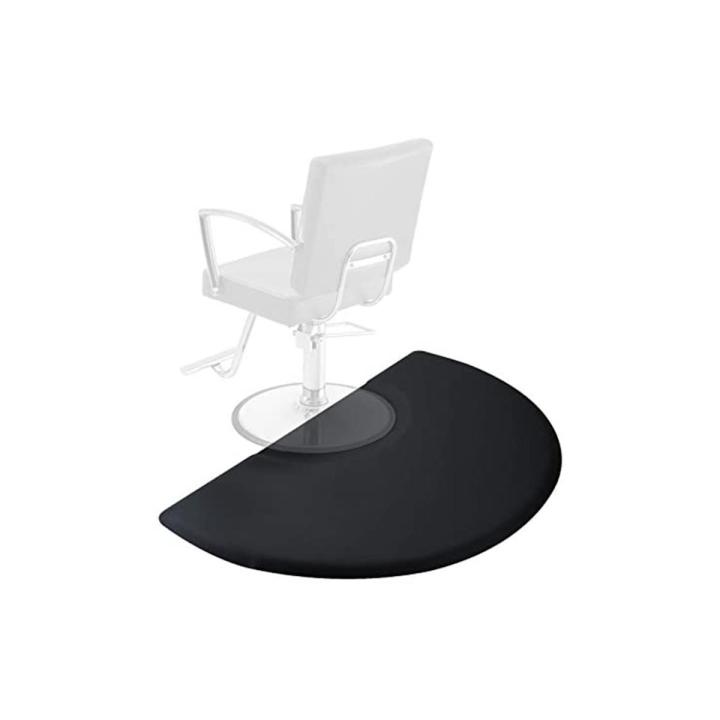 Barber and Salon Anti Fatigue Floor Mat Black Semi-Circle