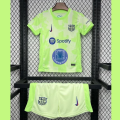 Barcelona Away Kids Football Kit 24-25 Green. 