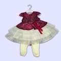 Imported Fancy Baby Frock with trouser For (6 - 18 months). 