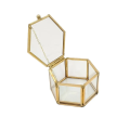 Hexagon Transparent Glass Jewelry Box Wedding Ring Box Geometric Clear Glass Jewelry Organizer Holder Tabletop Container | Ring Holder Box | Hexagon Glass Box For Rings | Resin Art | Haxagon Glass Jar For Rings. 