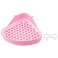 Rabbit Toilet Litter Tray,Small Animal Toilet Corner Potty, Pet Litter Trays Corner for Rabbit, (Pink). 