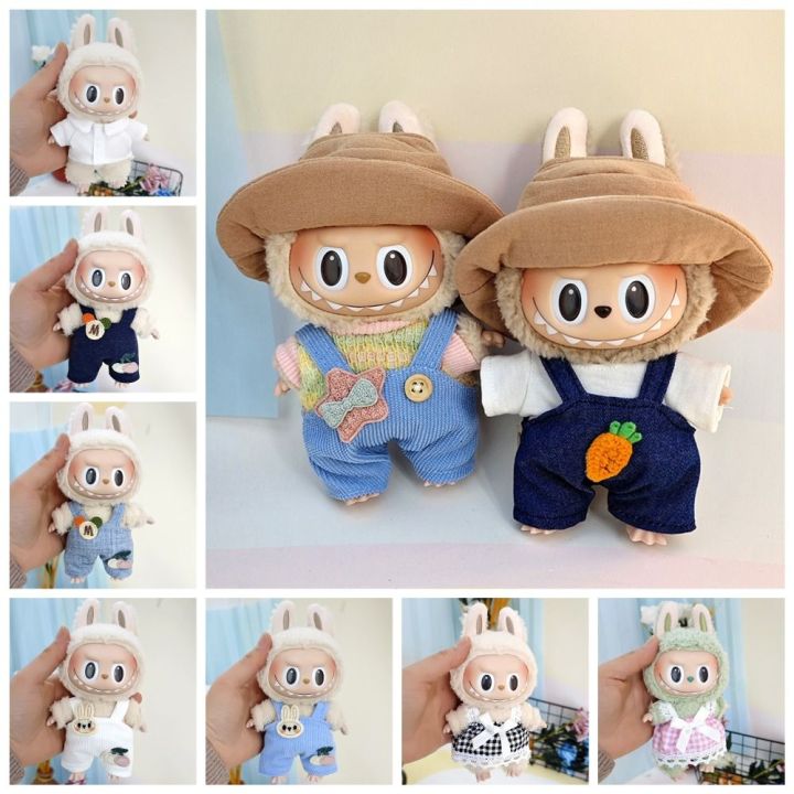 Bread Labubu Toy Outfit Bread Head Cover Labubu Time Clothes Dress Set Suspender ...