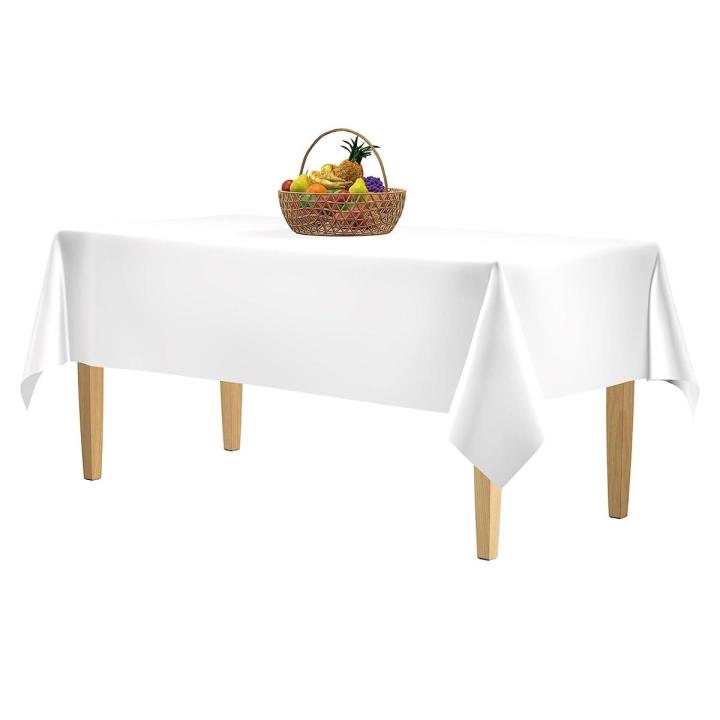 Techmanistan Disposable Dastarkhwan ( Sufra ), White Plastic Table Cover (54 x 108 inches) for Birthday Parties, Disposable Dastarkhwan ( Sufra ) Dustproof Table Cloth / Table Cover / Table Plastic Sheet / Table Cover Sheet / Table Cover Plastic