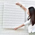 3D Brick Wall Stickers PE Foam High Self-Adhesive Wallpaper Peel and Stick 3D Art Wall Brick Room Panels for TV Walls, Sofa Background Wall Decor (White). 