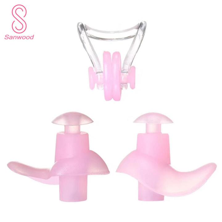 Swim Ear Plug Symmetrical Design Soft Swimming Earplugs Nose Clip