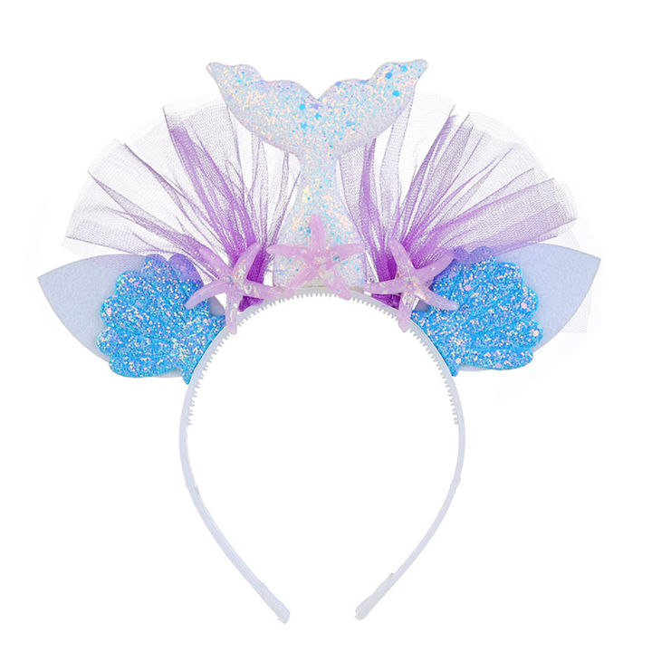 Decorative Head Band Practical Faux Leather Mermaid Tail Exquisite Hairhoop Headband for Home