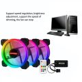 PACK OF 3 RGB fan with sata controller kit Colorful LED ARGB Lighting Silent Cooling Fan pc case gaming computer. 