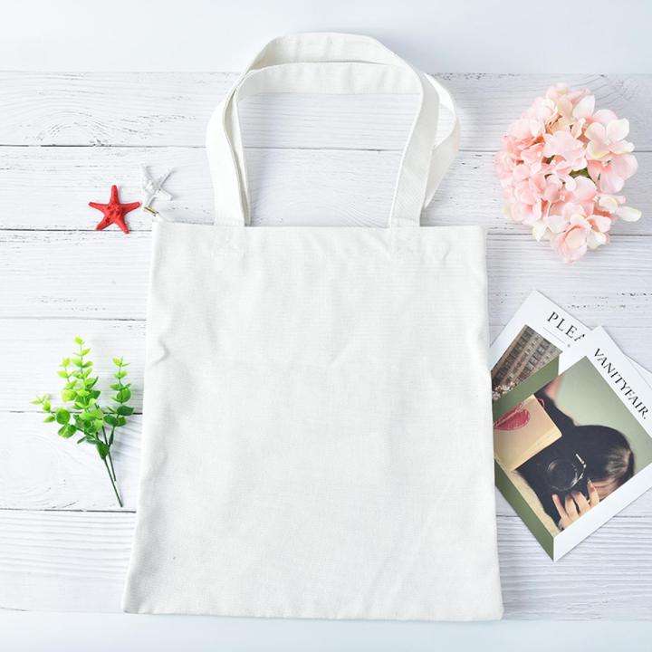 portable simple style white/black shopping cotton bag canvas tote bag for woman