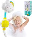Children's Electric Handheld Shower Head，Rainbow Cloud Spray Water Kids Bathtub Faucet Bathroom Accessory，Bathtub Water Game with Electric Shower Head and Sucker for Kids，for Infants Toddlers. 