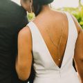 Rhinestone Inlaid Long Drop Bridal Back Necklace Lady Body Chain Wedding Jewelry Rhinestone Inlaid Long Drop Body Chain All matc. 