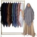 3 Layered Khimar Hijab - Three Layers Modest Hijab, Women's Clothing Three Layers Chiffon Khimar with Niqab Patti. 