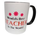 Gift "World Best Teacher In the World"| gift for Teacher Birthday, Teacher day| with black handle. 
