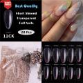 20pcs Best Quality Artificial Short Almond Transparent Full Nails. 