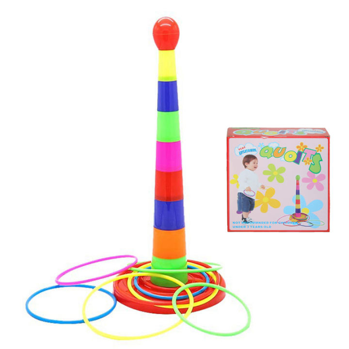 Quoits Ring Toss Toy - Ring Throwing Game For Kids - kids fun playing