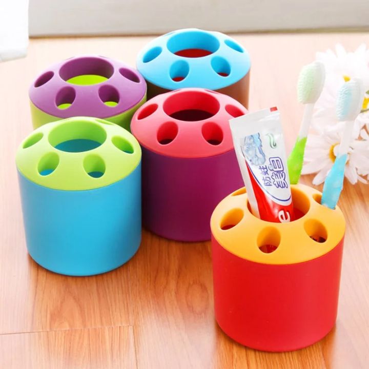 Candy-Colored Multi-Purpose Toothbrush Holder-Cute Couple Toothpaste Tube Japanese Innovative Home Furnishing