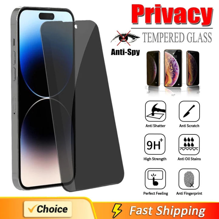 9H Best Privacy Screen Protector For iPhone 15 Pro Max 7 8 15 Plus Anti-spy Glass For iPhone 11 13 14 PRO 12 Mini X XR XS MAX