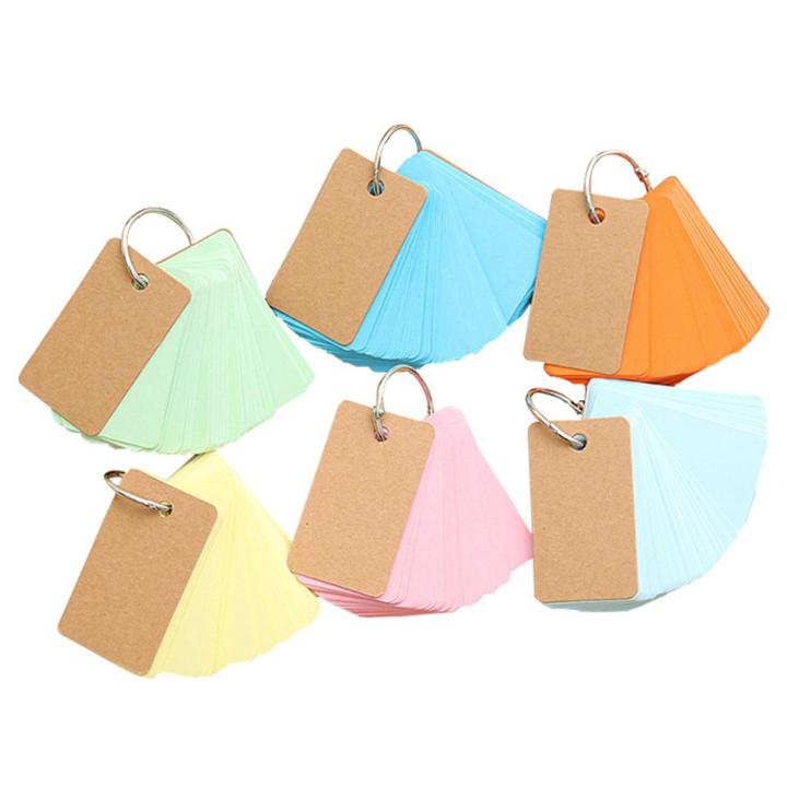 1 Packs Flash Cards Blank Study Cards with Binder Ring Mini Blank Flash Cards