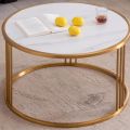 Center table  Round Large Size Table With 3 Rods Golden Table Fancy wooden marble table. 