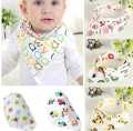 High Quality Cute Baby Triangle Bib with Button Tikon Bib Kids Cotton Bandana Bibs Feeding Saliva Towel Dribble Triangle Toddler 2020 New Babies Baby Boy Girls Burp Clothes Napkin Towel Baby Headband Scarf Headcover Washable 100% Cotton. 