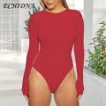 ECHIDNA Women Bodysuit Crew Neck Slim Fit Bodysuits Women Clothing. 