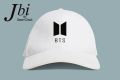 White BTS Stylish Cap For Men & Women. 