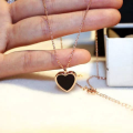 Black Heart Necklace for Girls Korean Heart Necklace Locket For Women Fashion Jewellery For Girls Trendy Heart Chain Necklace Heart Pendant For Women Wedding Jewelry black Classic Heart shape Necklaces Luxury Brand by HACHEM MALL. 