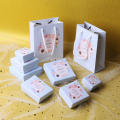 128g Light Blue Jewelry Box Sponge Technology Blue 900g Cardboard Necklace Packaging Box Minimalist Jewelry Box for Earrings Bracelets Rings. 