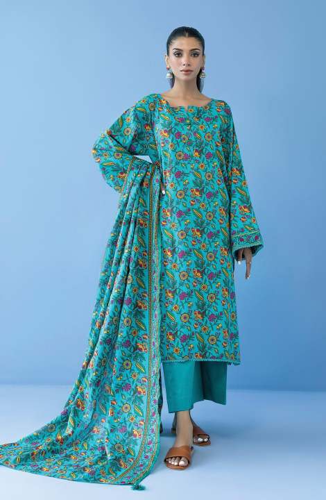 Orient Unstitched 3 Piece Suit For Girls And Women Printed Cambric Shirt , Cambric Pant And Lawn Dupatta  - Summer Collection Vol. 3