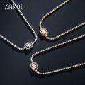 ZAKOL Brand Jewelry Fashion Rectangle Cubic Zirconia Chokers Necklace For Women Girl Party Anniversary Dinner Dress FSNP2140. 
