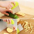 Stainless Steel Potato Cutter, Wavy French Fries Cutter, Crinkle Cutter, Wavy French Fries Cut, for Suitable Fruits and Vegetables. 