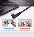 L-Shape 90 Degree Type-C Fast Charging Data Cable - blue/Black. 