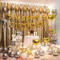 Happy Birthday Decoration Kit Combo 57Pcs for Silver and Golden HBD Letter Foil Balloons Heart Foil Kids Adults. 