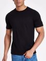 Black T Shirts for Men Plain Jersey Cotton Short Sleeves Tee Shirts for Daily Use Round Neck Shirt Casual Use. 